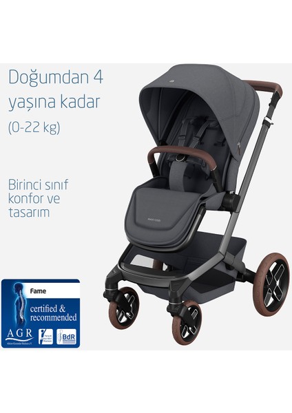 Maxi- Cosi Fame LED Işıklı Entegre Telefon Şarj Üniteli Premium Bebek Arabası Twillic Graphite modelleri