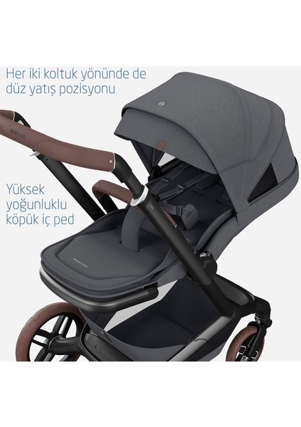 Maxi- Cosi Fame LED Işıklı Entegre Telefon Şarj Üniteli Premium Bebek Arabası Twillic Graphite