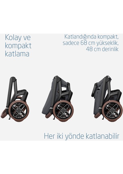 Maxi- Cosi Fame LED Işıklı Entegre Telefon Şarj Üniteli Premium Bebek Arabası Twillic Graphite