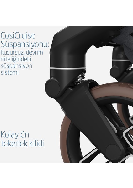 Maxi- Cosi Fame LED Işıklı Entegre Telefon Şarj Üniteli Premium Bebek Arabası Twillic Graphite