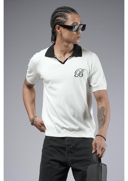 Polo Yaka Reglan Kol Regular Kalıp Triko Tişört