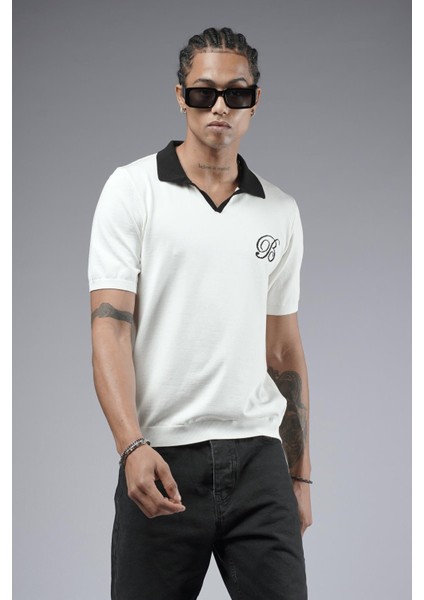 Polo Yaka Reglan Kol Regular Kalıp Triko Tişört fiyatları