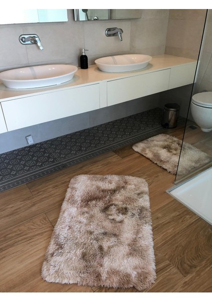 Iki Parçadan Oluşan Tavşan Tüyü Banyo Paspas Takımı (60X90-50X60)