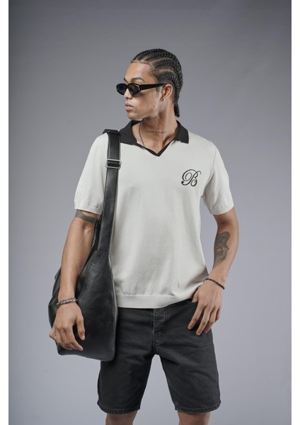 Polo Yaka Reglan Kol Regular Kalıp Triko Tişört