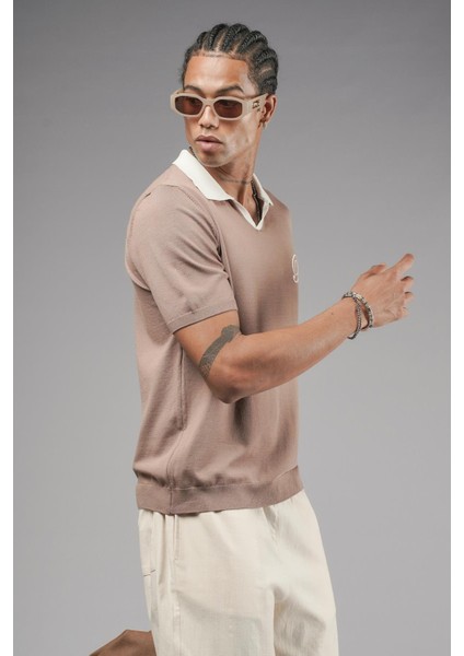 Polo Yaka Reglan Kol Regular Kalıp Triko Tişört