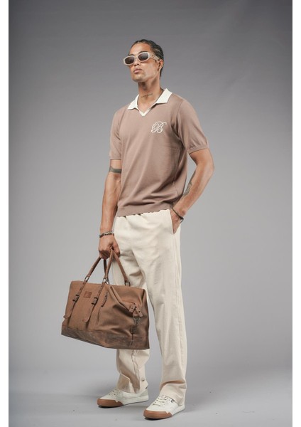 Polo Yaka Reglan Kol Regular Kalıp Triko Tişört