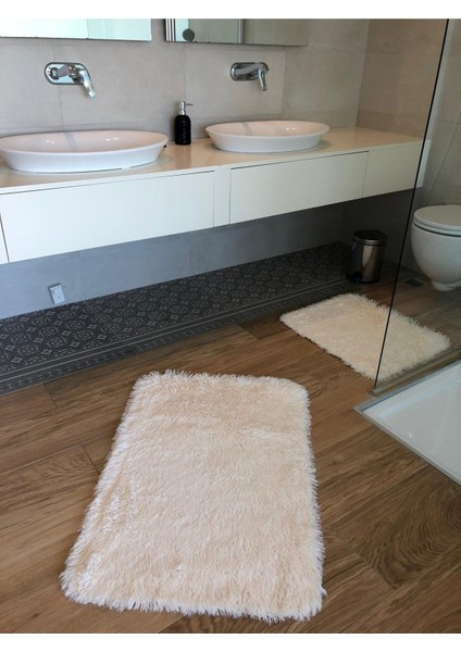 Iki Parçadan Oluşan Tavşan Tüyü Banyo Paspas Takımı (60X90-50X60)