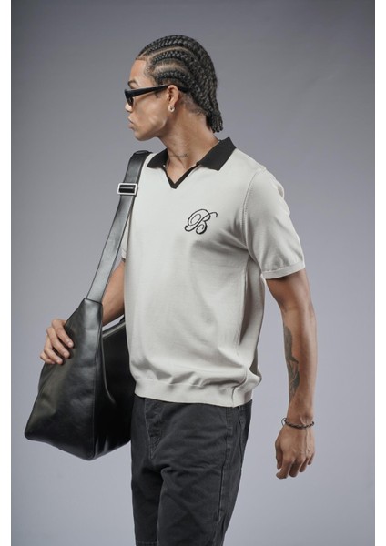 Polo Yaka Reglan Kol Regular Kalıp Triko Tişört