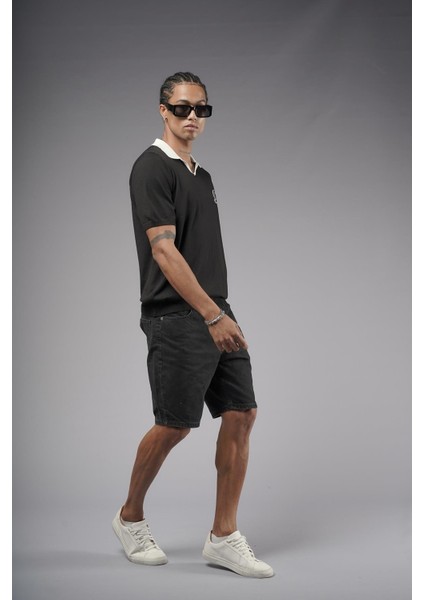 Polo Yaka Reglan Kol Regular Kalıp Triko Tişört