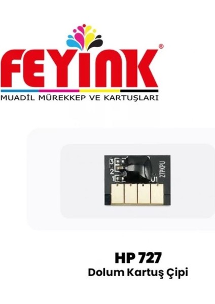 ® Hp 727 (F9J76A)-( B3P19A) Cyan (C) Çip 300ML T920/T930/T1500/T2500/T2530 Chip