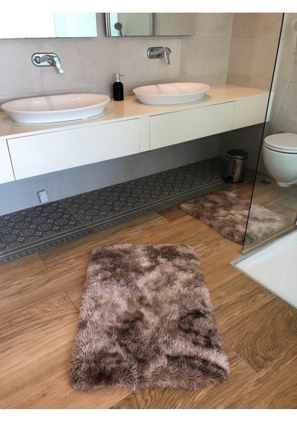 Iki Parçadan Oluşan Tavşan Tüyü Banyo Paspas Takımı (60X90-50X60)