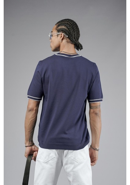 Bisiklet Yaka Ribanalı Regular Kalıp Triko Tişört indirimleri