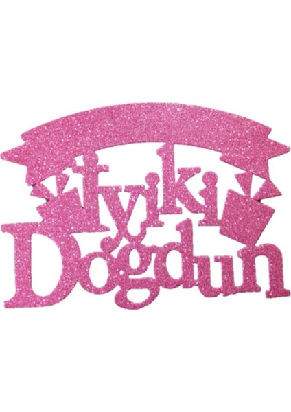 Evadan Iyiki Doğdun Simli 26X19 cm Pembe