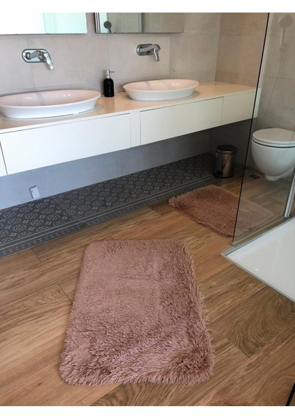 Iki Parçadan Oluşan Tavşan Tüyü Banyo Paspas Takımı (60X90-50X60)