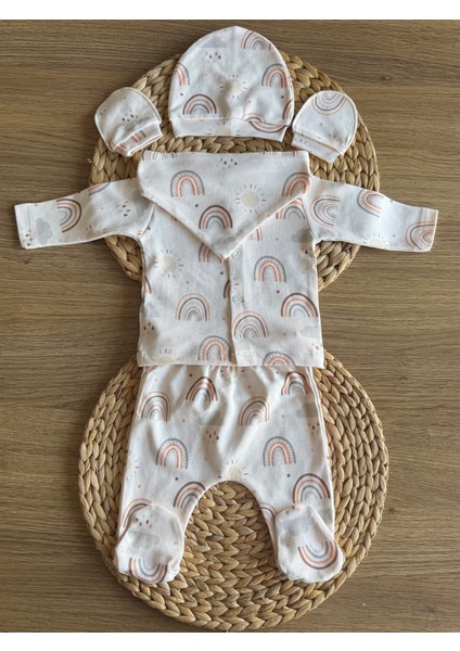 Gökkuşağı Desenli Kız Bebek Takım (5 Parçalı) modelleri