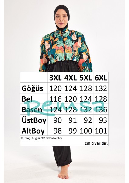 Büyük Beden Paraşüt Tam Kapalı Tesettür Mayo Su İtici Özellikte 1803 Siyah fırsatları