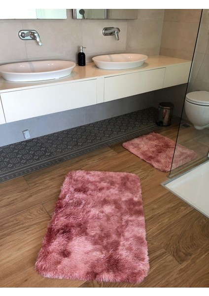 Iki Parçadan Oluşan Tavşan Tüyü Banyo Paspas Takımı (60X90-50X60)
