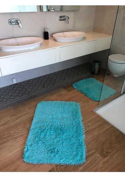 Iki Parçadan Oluşan Tavşan Tüyü Banyo Paspas Takımı (60X90-50X60)
