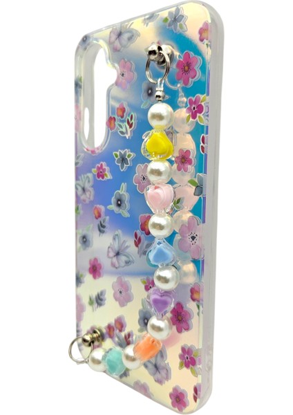Samsung Galaxy A54 Taşıma Standlı Kılıf – Çiçek ve Kelebek Kombini! modelleri