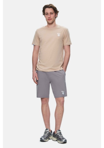 Bass Kahverengi Bisiklet Yaka Baskılı Standard Fit Erkek Tshirt modelleri