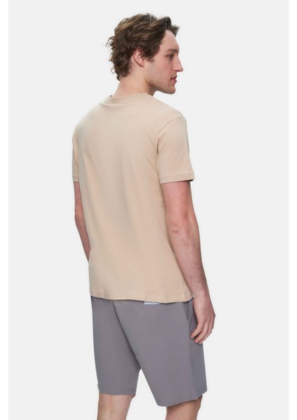 Bass Kahverengi Bisiklet Yaka Baskılı Standard Fit Erkek Tshirt fırsatları