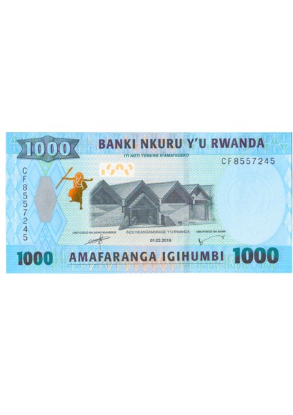 Rwanda 1000 Frank 2019 Çil Yabancı Kağıt Para
