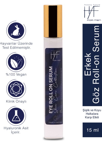 Erkeklere Özel Göz Roll-on Serum Kırışıklık Şişlik Ve Koyu Halkalara Karşı Etkili Hızlı Emilim 15ml