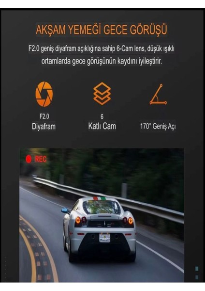 170° Geniş Açı 1080P Gece Görüşlü Dvr+ Wi-Fi Mini Araç Içi Dash Cam Döngüsel Kayıt Yüksek Çözünürlü