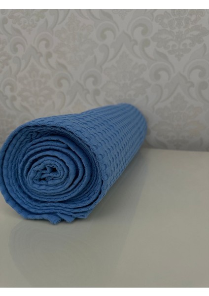 Premium %100 Pamuk Tek Kişilik Yazlık Pike, Yatak Örtüsü, Terletmez Kumaş(Mavi RENK)(160X240CM)