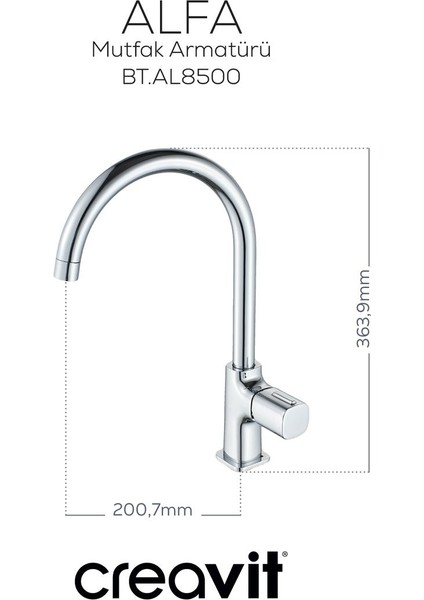 Alfa Mutfak Armatürü Krom fiyatları