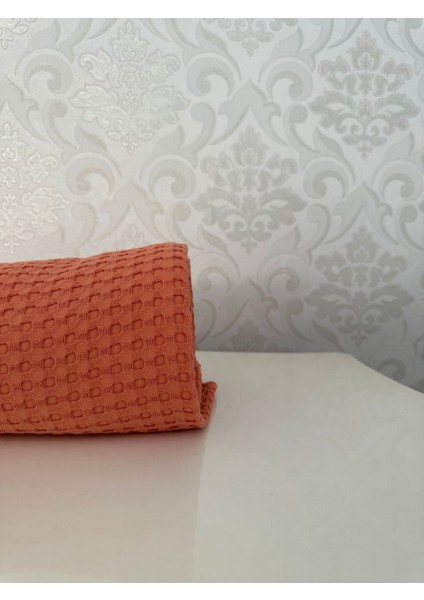 Premium %100 Pamuk Çift Kişilik Yazlık Pike, Yatak Örtüsü,terletmez Kumaş(Turuncu RENK)(240X200CM)