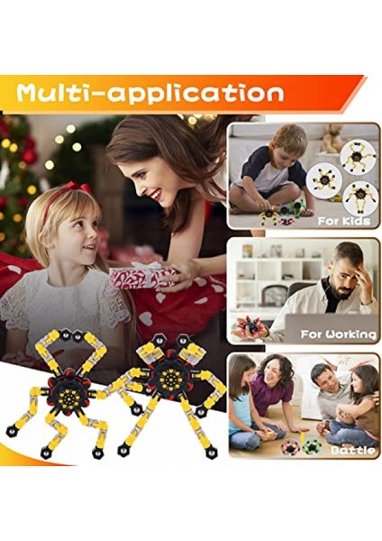 Adet Parmak Ucu Spin Top Oyuncak, Parmak Ucu Gyro Parmak El Spinner Oyuncak Dönüştürülebilir Zincirli Dönen Top Odak Oyuncak Çocuklar Yetişkinler Için Mekanik Spiral Twister 1 (Yurt Dışından)