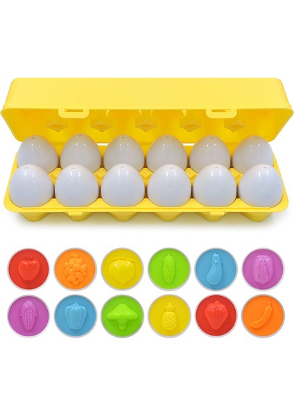Renk ve Şekil Eşleşen Yumurta Oyuncakları - Şekil Ayırma ve Renk Tanıma Eğitici Oyuncaklar - Okul Öncesi Oyunlar - Montessori Eğitimi - Paskalya Yumurtaları1 (Yurt Dışından)