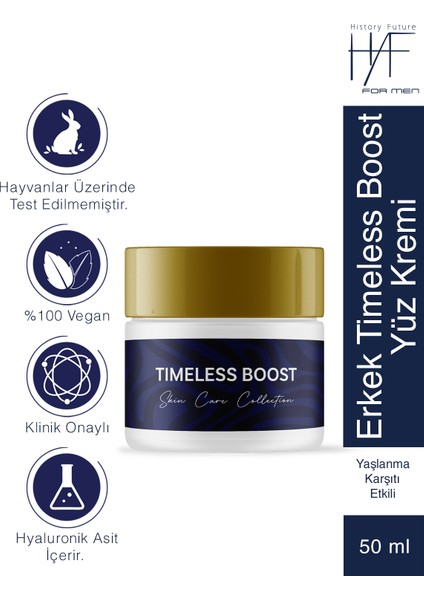 Erkeklere Özel Timeless Boost Nemlendiren Toparlayıcı Canlandırıcı Yüz Kremi 50ml