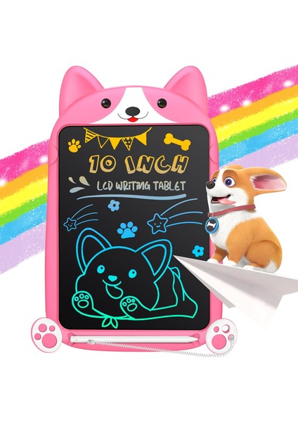 LCD Yazma Tableti Kurulu, Oyuncaklar 10 Inç Renkli Doodle Çizim Tablet Pedi Silinebilir Yeniden Kullanılabilir Elektronik, Oyuncaklar (Yurt Dışından)