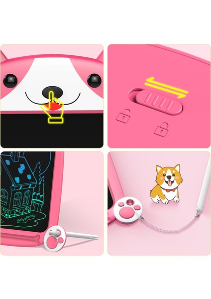 LCD Yazma Tableti Kurulu, Oyuncaklar 10 Inç Renkli Doodle Çizim Tablet Pedi Silinebilir Yeniden Kullanılabilir Elektronik, Oyuncaklar (Yurt Dışından)