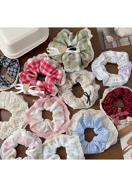 Romantik Pudra Mavi ~ Tatlı Nakış Çiçek Saç Kravat Organze Kalın Daire Saç Ip Ins Örgü Kafa Ip Kız Gibi Saç Süs (Yurt Dışından) modelleri