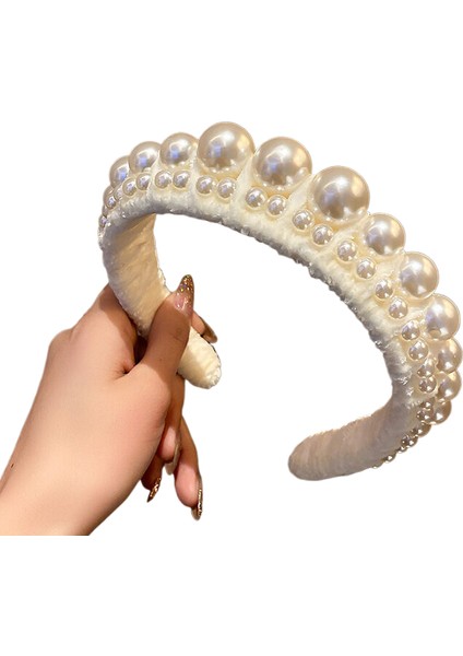 Fransız Retro Kumaş, Aşk Büküm, Inci Kafa Bandı, Süper Peri Mizaç, Tatlı Tasarım, Kafa Bandı, Saç Bandı, Saç Süsü (Yurt Dışından)