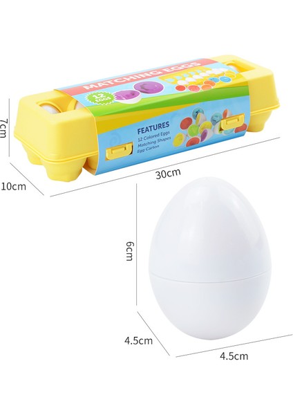 Renk ve Şekil Eşleşen Yumurta Oyuncakları - Şekil Ayırma ve Renk Tanıma Eğitici Oyuncaklar - Okul Öncesi Oyunlar - Montessori Eğitimi - Paskalya Yumurtaları1 (Yurt Dışından)