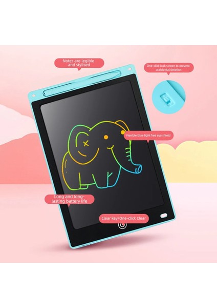 12 Inç LCD Yazma Tableti El Yazı Tahtası Çocuklar Mini Çizim Tahtasında Çizim Oyuncaklar Öğrenciler Için Hediye Anti Silme Kilidi1 (Yurt Dışından)