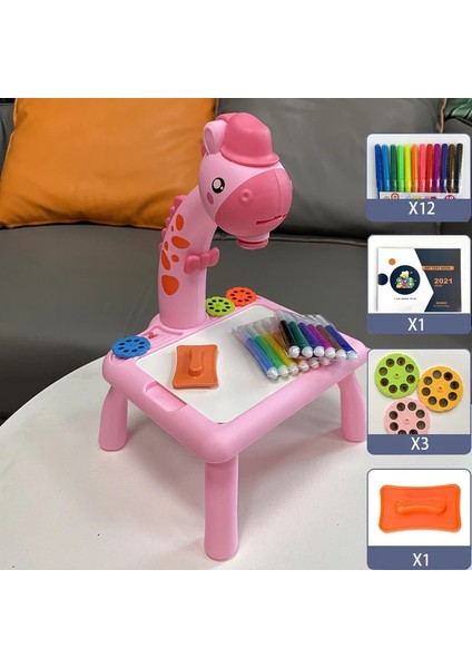 Çocuk LED Projektör Çizim Masası Oyuncak Boyama Seti Masa Eğitim Kurulu Öğrenme Araçları Çocuklar Için Oyuncaklar Boyama1 (Yurt Dışından)
