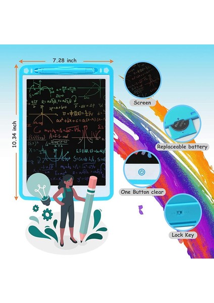 12 Inç LCD Yazma Doodle Tablet Renkli Çizim Graffiti Kurulu Taşınabilir Scribbler Işık Çizim Pedleri 3-6 Yıl Yürümeye Başlayan Çocuk Için1 (Yurt Dışından)