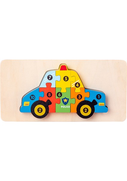 Ahşap Çocuk Eğitici Oyuncaklar 4-6 Erken Eğitim Bilişsel Yapı Taşları Hayvan Trafik Şekil Eşleştirme 3D Bulmaca (Yurt Dışından)
