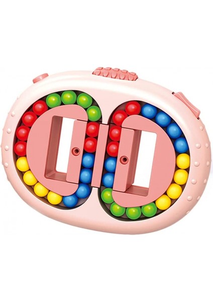 Dönen Sihirli Fasulye Küp Spinner Fidget Top Çift Çevirme El Bulmaca Dekompresyon Eğitici Oyuncak (Pembe)1 (Yurt Dışından)