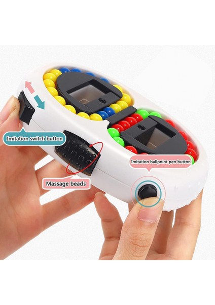 Dönen Sihirli Fasulye Küp Spinner Fidget Top Çift Çevirme El Bulmaca Dekompresyon Eğitici Oyuncak (Pembe)1 (Yurt Dışından)