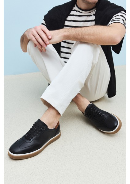 Erkek Deri Sneaker 151983Z1403 Siyah