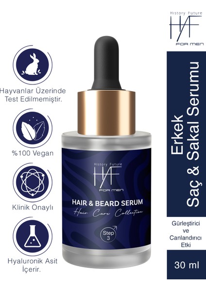 Seyrek Ve Boş Bölge Doldurucu Gürleştirici Canlandırıcı Bakım Erkek Saç Sakal Serumu 30 ml