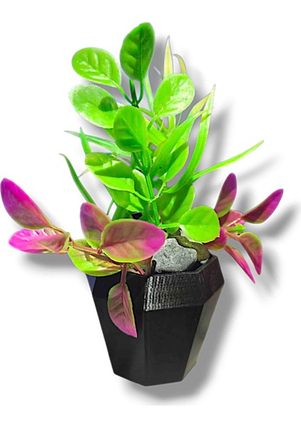 Lüx Akvaryum Yapay Bitkisi Saksılı Dip Taşlı 2 Adet 14 cm (Siyah) fiyatları