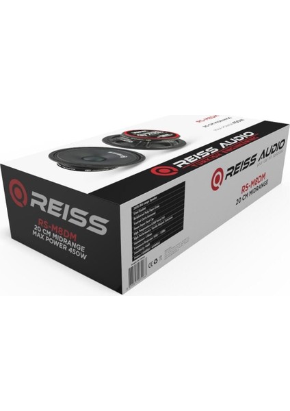 Audio RS-M8DM 20CM Midrange 450WATT Max Power 150 Watt Rms Power (2 Adet )