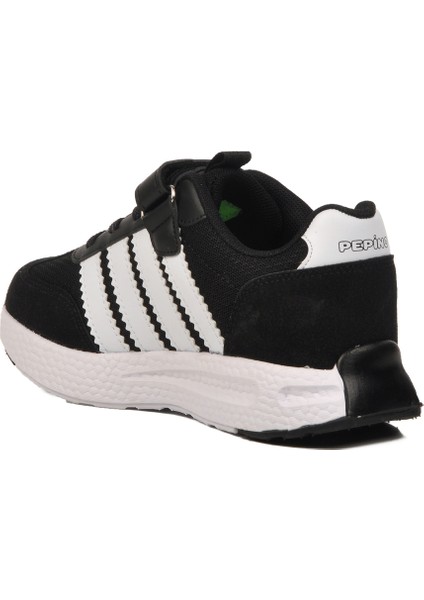 Siyah Beyaz Cırtlı Erkek Çocuk Spor Ayakkabı 1876 F fırsatları